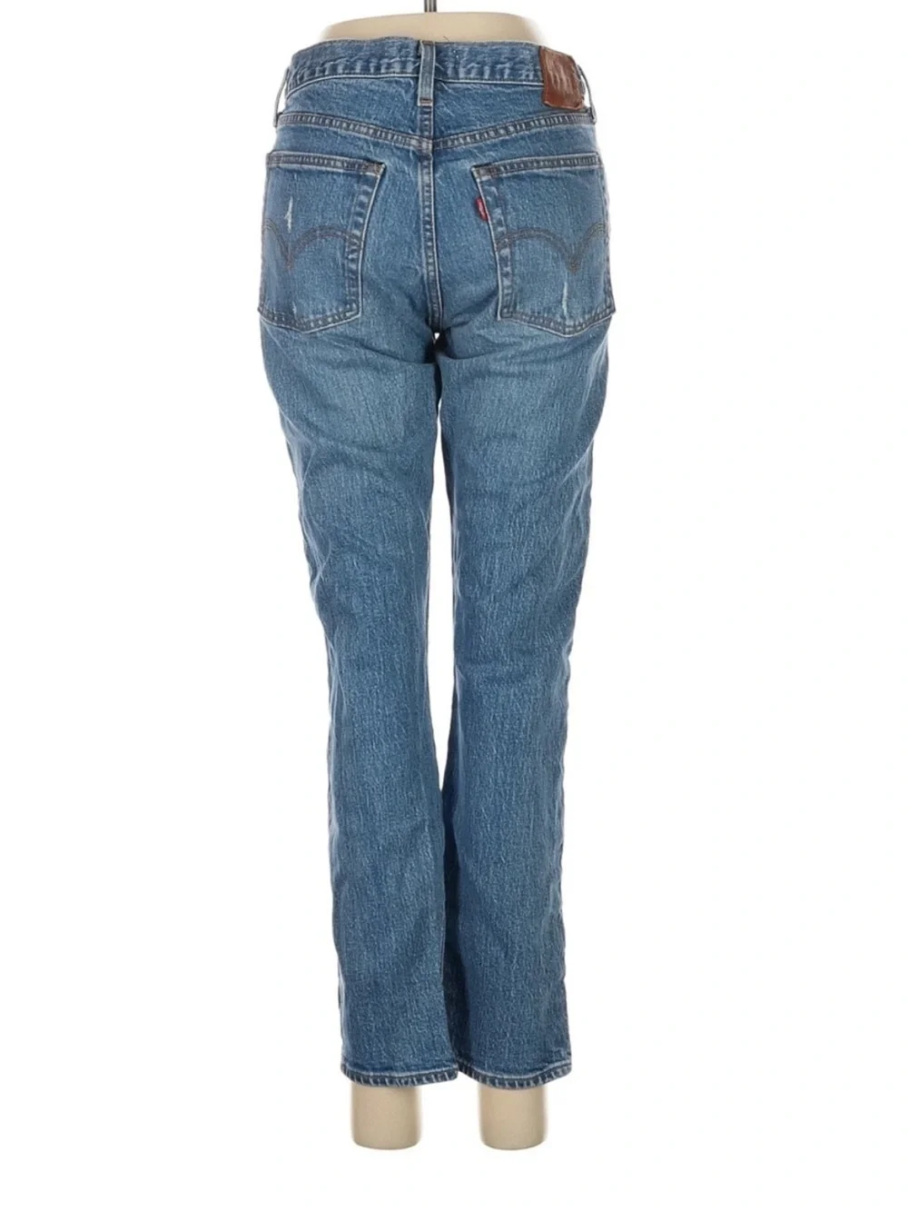 Levi’s Wedgie Fit Jeans Distressed Light Wash Straight Leg 28